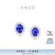 ENZO geometric round 18K gold tanzanite diamond earrings for women EZV4841 birthday gift 18K gold tanzanite diamond earrings EZV4841 EZV4841