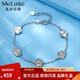 Meluxe Pt950 platinum bracelet flower platinum bracelet for women birthday gift for girlfriend, about 6.74g-16+3cm
