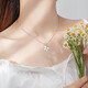 999 pure silver four-leaf clover necklace for women, simple and versatile pendant accessories for girlfriend’s birthday gift, four-leaf clover (single pendant) + brand gift box + certificate