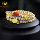 Bailuoqi Blonde Crystal Bracelet Women's Gold Hair Crystal Bracelet Cat's Eye Yellow Crystal Bracelet Beads 6mm