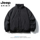 JEEP SPIRIT American simple down jacket men's winter style 90 white duck down thickened warm jacket stand-up collar baseball jacket black M