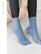 Five-finger yoga socks thin non-slip professional women's summer long dance Pilates socks floor long cotton socks KS4099 haze blue