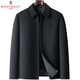 MONTAGUT wool jacket for middle-aged and elderly men with lapel solid color business casual spring and autumn jacket dad windbreaker jacket black (zipper) M 170/88A (recommended 115-130 Jin Jin equals 0.5 kg)