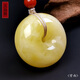 Hupai One thing, one picture, one certificate, natural beeswax pendant, safe buckle necklace, white wax, white flower wax, Russian raw material, safe buckle 10.71 g 31.5*16.5 mm