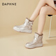 DAPHNE Daphne thick-soled snow boots women's short boots 2025 new women's boots plus velvet warm student cold-resistant cotton boots gold plus velvet heel height 5cm 37 (235mm) standard size