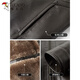 Woodpecker 2025 New Dad Winter Leather Jacket Men's Velvet Thickened Middle-aged and Elderly Men's New Warm Leather Jacket Brown L (180) Recommended 110-130Jin Jin equals 0.5 kg