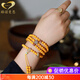Genomanmen Dreaming Natural Chicken Fat Yellow Beeswax Bracelet Women's 108 Amber Buddha Beads Bracelet Native Buddha Heart Mantra (Rat) Beads 6mm