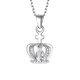 WAN FU LONG genuine platinum pt950 pendant, simple and fashionable crown platinum pendant necklace for women, a birthday gift for friends, platinum 950 crown pendant, free s925 silver chain 2.44g