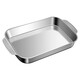 Wing Fantasy 304 stainless steel grilled fish plate, household paper-wrapped fish induction cooker special pot, commercial rectangular baking pan, deepened tray, 304 thick steel medium shallow plate, approximately holds 2 Jin Jin equal to 0.5 kg of fish