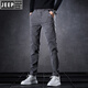 JEEP SPIRIT2025 Spring Men's Casual Pants Korean Style Trendy Slim Small Straight Jeans Versatile and Handsome Slim Men's Pants Dark Gray UK-653 [Regular] 32 2-foot-5 Suggestions [130-144Jin [Jin equals 0.5 kg]]