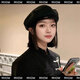 Catman Beret Women's Autumn and Winter Korean Version Versatile Painter Hat Japanese Retro Big Head Circumference Showing Face Small Bud Hat Black One Size 55-59cm