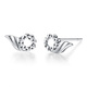 Wanfulong pt950 platinum earrings fashion car flower lucky angel wings earrings versatile high-end Mid-Autumn Festival gift 0.87g