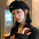 Duanxiangyu woolen beret women's hat autumn and winter fashionable newsboy hat 2025 new Korean style versatile forward hat xxx metal label black woolen beret two-wear style one size