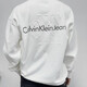 Calvin Klein Jeans embossed long-sleeved 25 printed embroidered new sweatshirt pure cotton loose versatile versatile pullover top for men and women trendy style white M recommended 100-120Jin Jin equals 0.5 kg