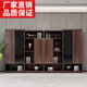 New Chinese style office desk, simple and modern solid wood executive desk, chairman's ebony wood boss office desk and chair combination cabinet 2.4m executive desk with side cabinets (ash wood)