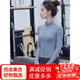 Double show slimming yoga jacket autumn and winter 2025 new stand-up collar slim professional Pilates long-sleeved sports fitness bean paste pink top S 75-88