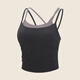 VfU medium-intensity sports bra is soft and skin-friendly, fashionable and beautiful, and can be worn outside with a suspender yoga vest for Pilates training, black and color matching M