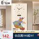 Jatulu clock combination painting lamp painting modern simple map entrance decorative painting perpetual calendar wall clock guest restaurant electric YS-1355-A-China map movement lifetime quality A horizontal length 40cm*vertical height 80cm rounded corner process PVC