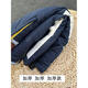 Autumn and winter children's outdoor thickened baby bag ski pants for small, medium and large children, boys' windproof and warm pants, navy blue with straps PT02, one size fits all 110