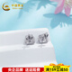 CHINA GOLD Platinum Earrings pt950 Ice Cracked Sugar Cube Platinum Earrings Decorated Solid Birthday Gift for Girlfriend and Wife About 2.47g Pair