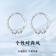 Wanfulong PT950 platinum niche light luxury earrings simple earrings plain hoops 2025 new hot style birthday gift for girlfriend Platinum PT950 niche light luxury plain hoop earrings 1.63g