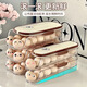 TYZAYR Japanese automatic rolling egg storage box for refrigerators, special kitchen organizer, refrigerator side door with deepened large capacity box, double rows and single layer (with built-in handle, can hold 16 eggs)
