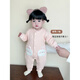 Disney (Disney) baby autumn clothing cartoon warm overalls set children's jumpsuit warm overalls set bunny-pink 66cm