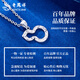 Lao Fengxiang PT950 platinum gourd pendant for women new broken ice necklace Valentine's Day birthday gift for girlfriend and wife Platinum gourd pendant about 1.8g free silver chain