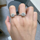 I Do platinum PT950 diamond ring for women classic square package 1 carat cultivated diamond proposal engagement wedding ring for girlfriend square package 50 points diamond opening adjustable