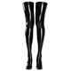 Sexy and interesting anime cosplay mirror glossy high-elastic latex patent leather over-the-knee thigh socks stockings black S