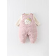Nanny Goose KIDS Baby Overalls Winter 2025 New Cute Korean Version Sweet Cartoon Baby Girl Climbing Down Jacket Set Warm Pink Single Pants 73 cm