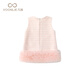 Fanlie VOONLIE girls' small fragrant dress winter style children's velvet princess vest dress one-year-old baby dress winter pink 80 cm