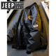 JEEP SPIRIT Jeep American fashion brand PU leather motorcycle cotton jacket men's winter thickened warm baseball jacket cotton jacket black M (100-130Jin Jin equals 0.5 kg)