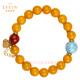 Layun Feiyin Beeswax Bracelet Amber Chicken Fat Yellow Authentic High-end Gift Nanhong Bracelet Women's Sea Pattern Stone Transfer Beads 9mm (one item, one certificate, national re-inspection)