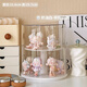 Pupan Rotating Blind Box Storage Display Rack Multi-layer Display Cabinet Dust-proof Bubble Mart Acrylic Display Box Cream White + Cream Yellow + Dust Cover Dust-proof Rotating Box