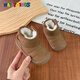 Winter soft-soled snow boots for baby girls, baby boys' thickened non-slip toddler shoes, infant boots, cotton shoes, waterproof, brown 18, inner length 12cm