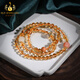 Bailuoqi Natural Brazilian Citrine Bracelet 108 Buddha Beads Yellow Crystal Bracelet for Girlfriend Jewelry Gift Sun Venerable Sheep Monkey Four Circles 108 Beads 6mm