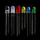 YourCee3/5mm transparent/fog/straw hat plug-in LED lamp bead/light-emitting diode white red blue yellow emerald green RGB colorful 3mm_Colorful_fast and slow flashing alternately_long feet (10 pieces) No Specifications