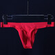 Universal sexy underwear for men, transparent ice silk one-piece thong with thin straps, translucent, traceless, trendy and sporty, red L