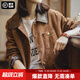 Madden Vintage Maillard Corduroy Hunting Jacket Women's Autumn and Winter New Contrast Lapel Corduro Women's Work Jacket Chestnut Shell Brown M (100-120Jin Jin equals 0.5kg)