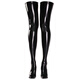 Sexy and interesting anime cosplay mirror glossy high-elastic latex patent leather over-the-knee thigh socks stockings black S