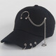 Hat summer women's trendy Korean version versatile outdoor fashion baseball cap student couple travel leisure sun protection peaked cap for women double chain = pink adjustable