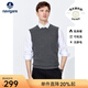 Navigare Italian small sailing ship skin-friendly velvet men's vest autumn and winter machine washable warm sweater sleeveless sweater vest dark gray L /50