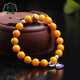 Manla Jade Pei natural full honey chicken fat yellow old beeswax round bead bracelet with turquoise cloisonné beeswax bracelet for women style 1