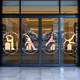 Yusenyi Fashion Pilates Cartoon Illustration Glass Door Sticker Yoga Studio Sports Creative Poster Sticker Layout Quiet Q040B Medium