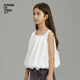 Pommedeterre big children's shirt sleeveless solid color lantern type cotton comfortable spring and summer clothing for girls AO6210750 101/bleached 150 cm