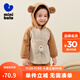 Mini Bala autumn new anti-static jacket for boys and girls, baby plush jacket, fleece jacket, light khaki 50307 130
