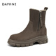 Daphne snow boots women's winter velvet thickened warm short boots Northeast large cotton shoes 4023608085 Brown 38