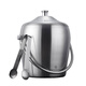 Shima high-end imported quality stainless steel ice bucket champagne bucket red wine iced beer ice bucket ktv bar ice wine bucket 2L bright binaural ice bucket with ice clip set