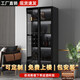 Zhong Zhanggui wine cabinet display cabinet home glass wine cabinet living room wall custom light luxury storage cabinet 2025 new sideboard installation included 0 level 1.8 thickened plate three-door wine grid 100x4